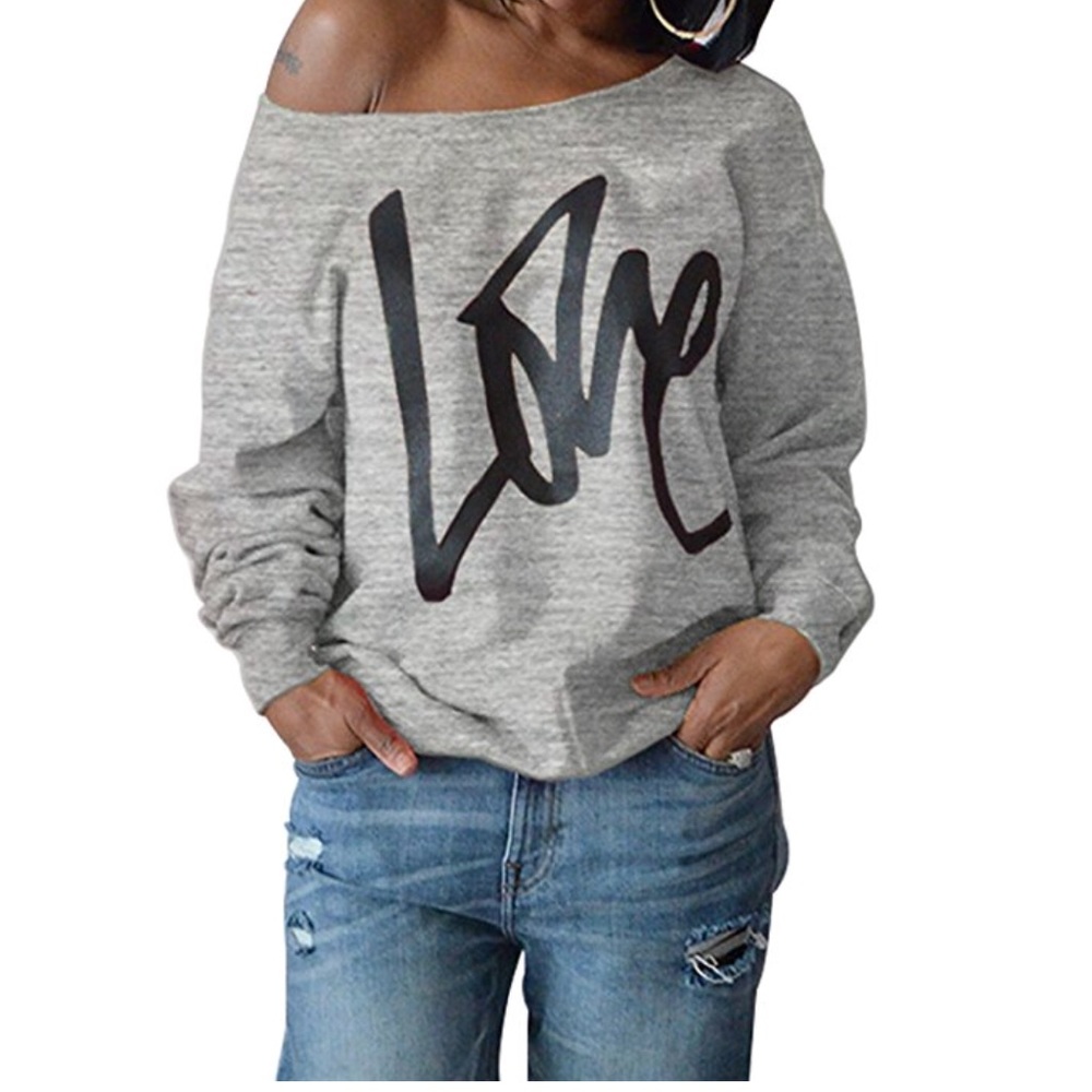 Beautiful women love sweat shirt letters print - Picture 2 of 8